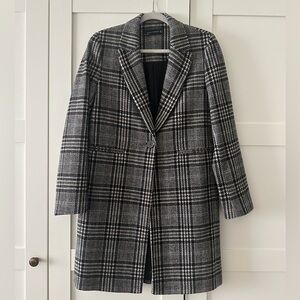 Zara Monochrome Checkered Trench Coat